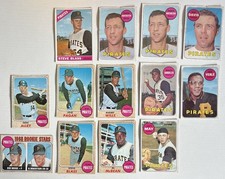 Late 1960s Topps Pittsburgh Pirates Lot (13) Vintage MLB Cards + Rookie Stars 