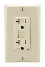 LEVITON - Leviton 20 amps 125 V Duplex Light Almond AFCI Outlet 5-20R 1 pk