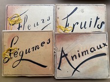 Lot 4 Volumes Educatifs Scolaires Fleurs - Fruits - Animaux - Legumes