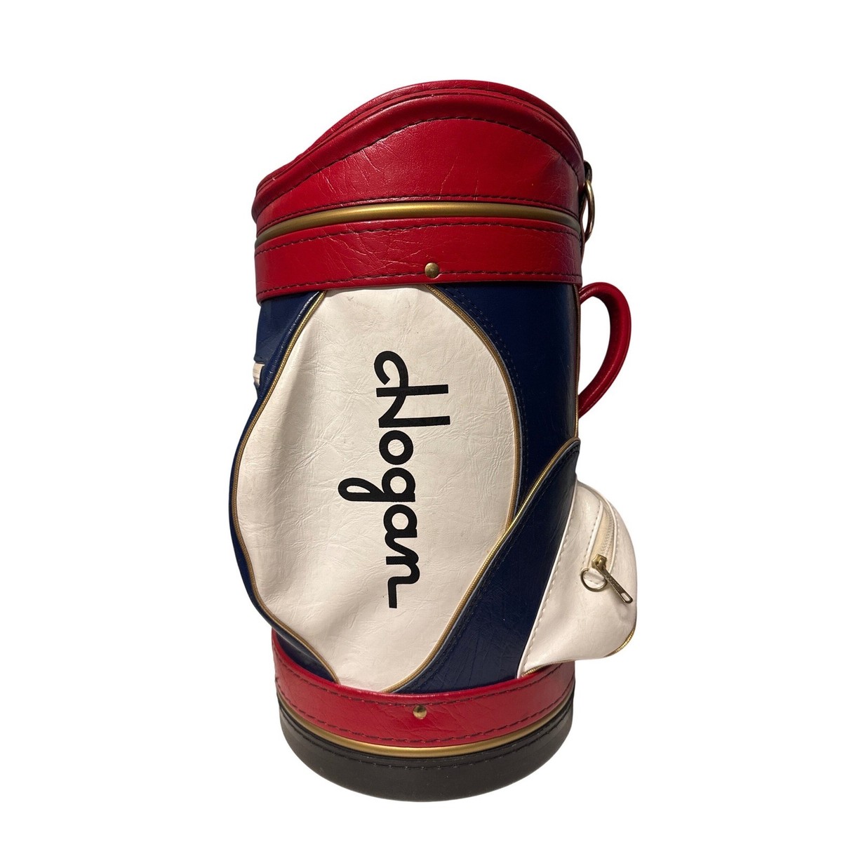 Vintage AMF Ben Hogan Golf Bag Red White Blue Faux Leather Staff