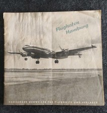Flughafen Hamburg 1956 Prospekt Wegweiser Vintage 