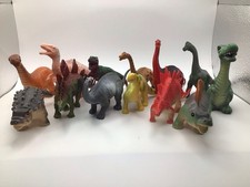 Lot of 12 Plastic Dinosaur Figures Assorted Colors Pretend Play Toy