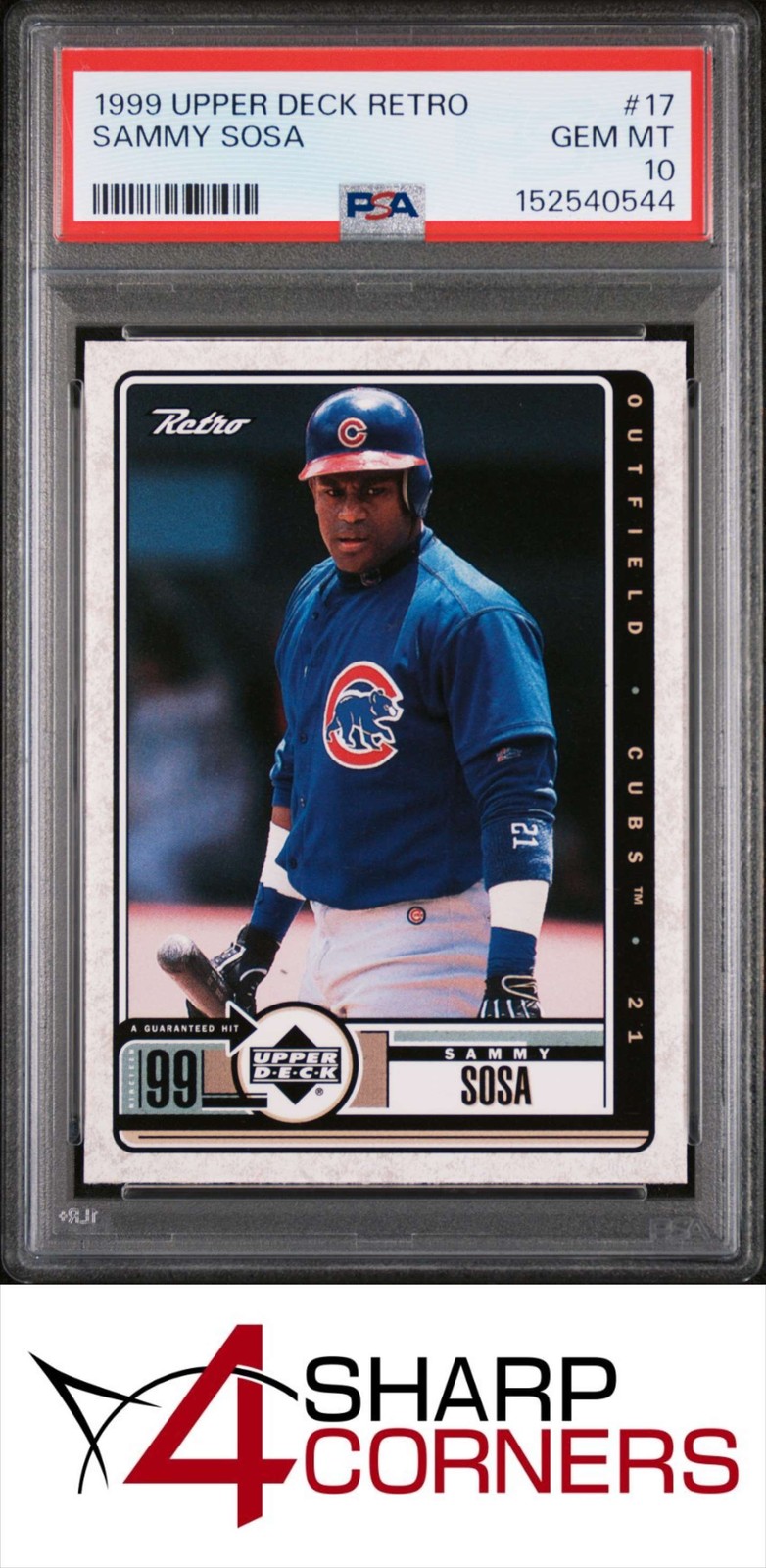 1999 UPPER DECK RETRO #17 SAMMY SOSA CUBS POP 1 PSA 10