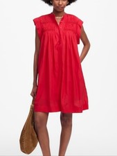 Madewell Embroidered Pleated Mini Dress