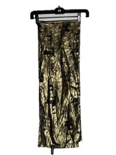 Vintage Oscar de la Renta Studio Scarf Metallic Gold Black Burn-out 10  x 60  