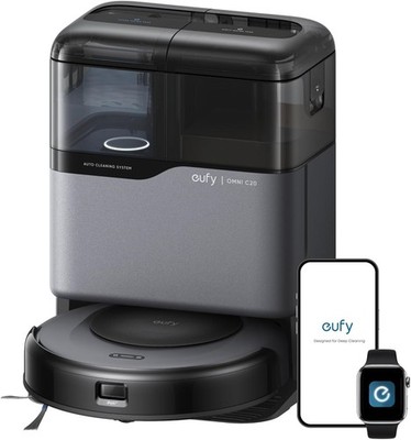 eufy C20 Robot Vacuum Mop, Self Emptying, Auto Mop Washing and Drying, Open Box