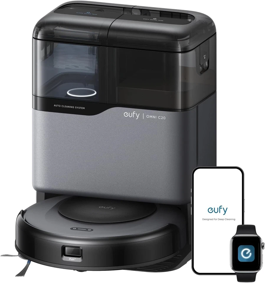 eufy C20 Robot Vacuum Mop,Self Emptying,Auto Mop Washing and Drying, Open box
