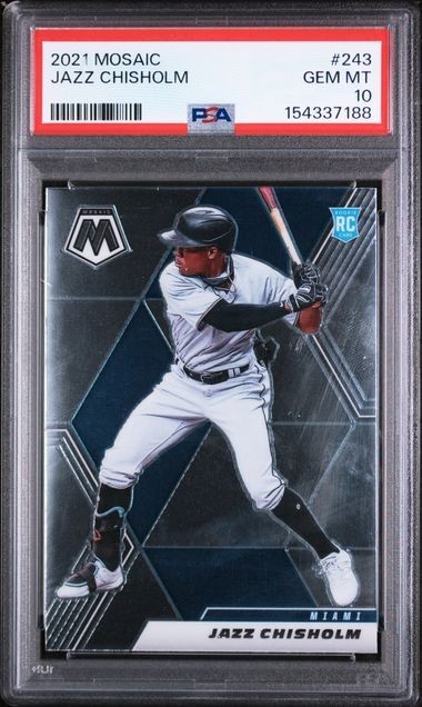 2021 Panini Mosiac #243 Jazz Chisholm RC-Rookie graded PSA 10 Gem Mint Pop 9