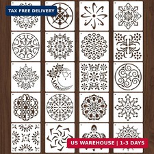 20 Pcs 4x4'' Mandala Stencils for Painting on Wood, Floor, Wall, Tile Fabric, Re