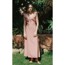 Christy Dawn The Nova Maxi Dress in Rouge Phlox Floral Print Size Medium NWT