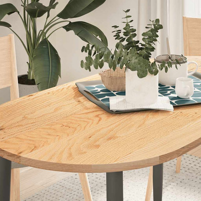 Tischplatte oval massiv Eiche natur 80x40x2 cm Couchplatte fein geschliffen einzigartige Maserung