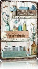 Hello Sweet Cheeks-Bathroom Accessories Tin Metal Signs Home D cor 8x12