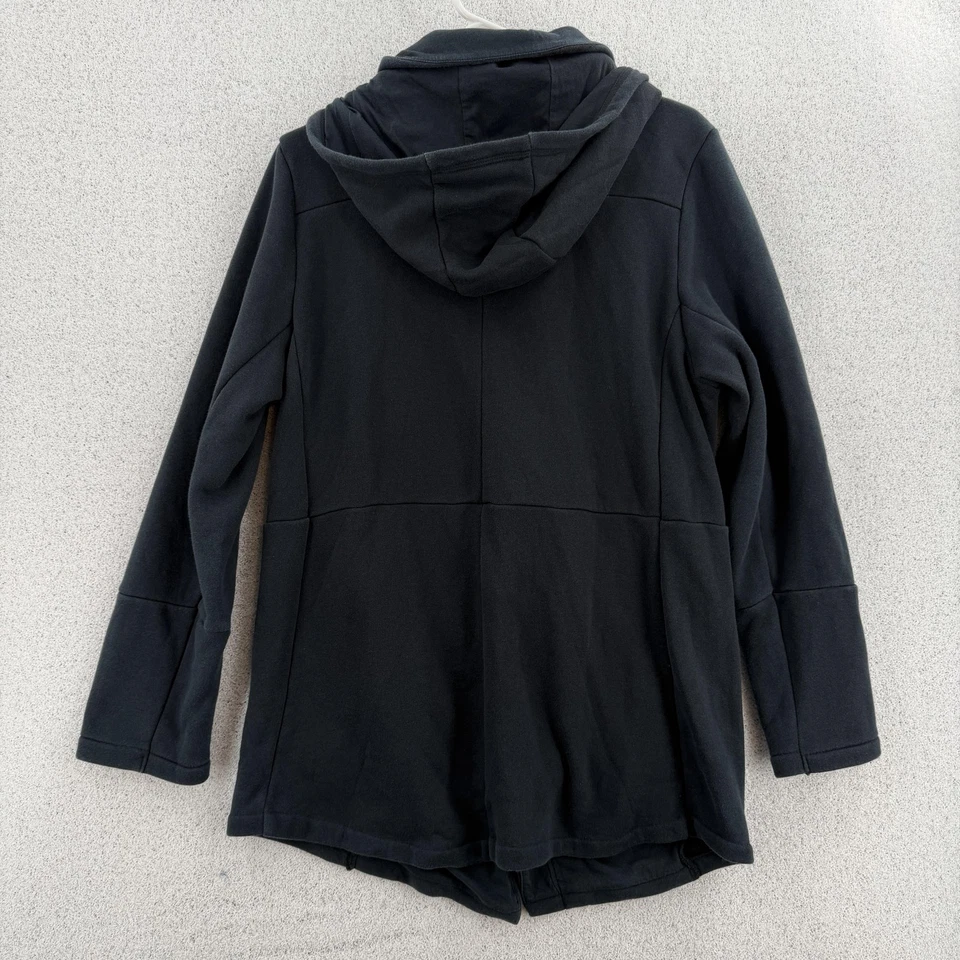 Chaqueta Hurley para mujer XL negra con capucha forrada de lana cremallera abrigo largo a presión AJ3610 Foto 2 de 4