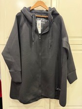 Calvin Klein Performance Women's Black Full Zip Hoodie Sweatshirt 2X Longline