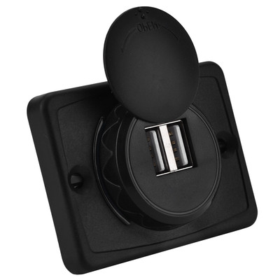3.1A Car Dual Black ABS USB Port Charger Socket Outlet 12V LED Waterproof
