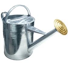 2 Gallon Metal Watering Can 8L Galvanised Steel Garden Can Brass Rose