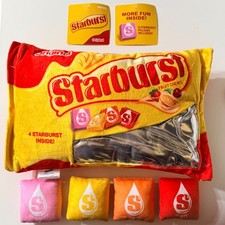 Iscream STARBURST Plush Stuffed Pillow Candy Theme 9  x 14  x 3  - NEW WITH TAG