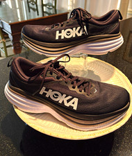 Hoka One One Bondi 8 Men's Running Shoes Black/White Mesh Size 11 D 1127952