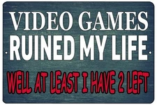 Rogue River Tactical Funny Video Games Metal Tin Sign Wall Decor Man Cave Bar...