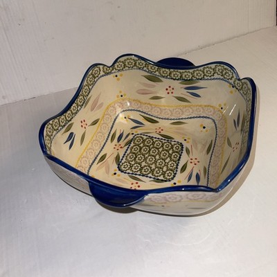 Temptations Old World Confetti Blue Rim Edge 2.5 Quart Handle Bowl Replacement