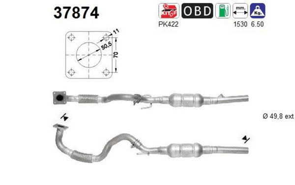 Katalysator Hinten FüR Seat VW Leon Toledo II Bora I Variant Golf IV VAN-image