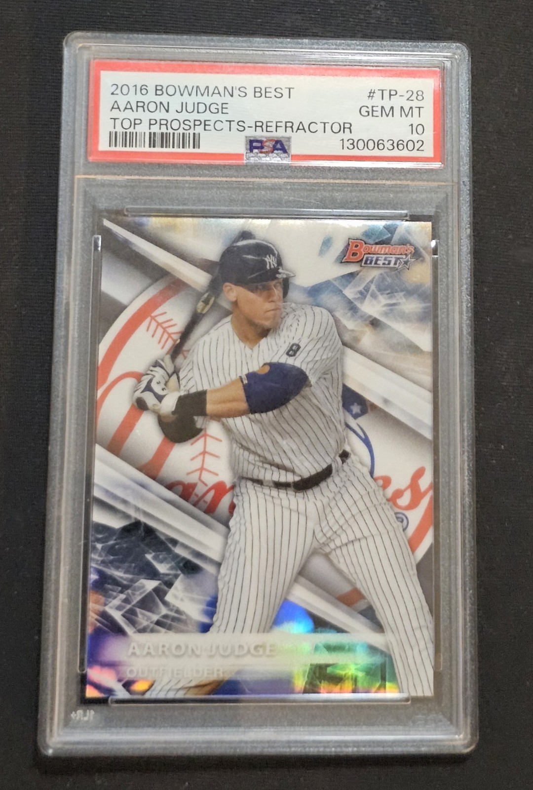2016 BOWMANS BEST AARON JUDGE RC  PSA 10  TOP PROSPECT REFRACTOR   view 4