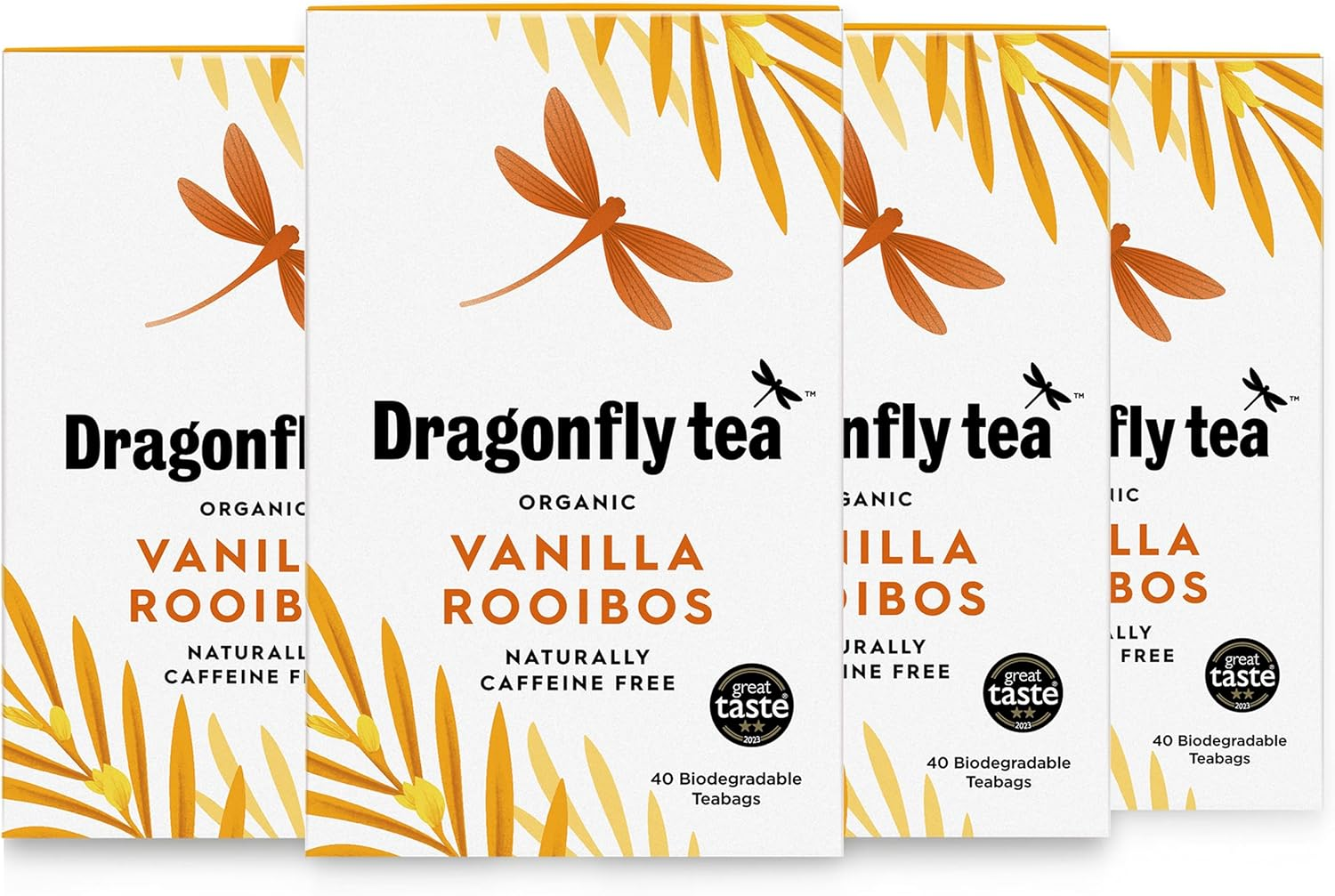 Organic Vanilla Rooibos Tea Bags, Pack of 4 X 40 (160 Teabags) Herbal Tea Bags,