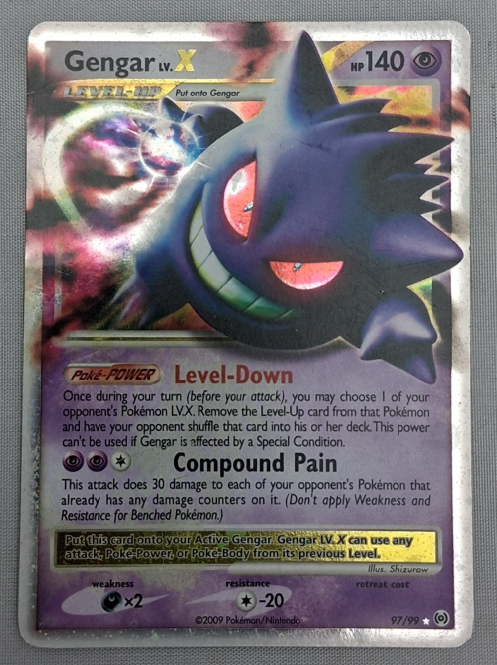 Pokemon TCG Gengar LV.X 97/99 Platinum Arceus Holo Ultra Rare Foil Card
