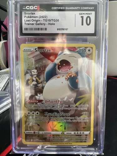 Snorlax Trainer Gallery Lost Origin TG10/TG30 CGC 10 Pokemon Cards