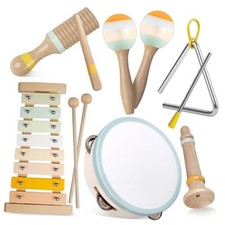 Baby Musical Instruments-Montessori Wooden Toys for Toddlers 1-3,Neutral