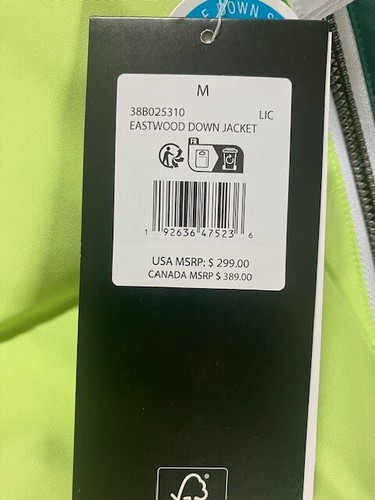 Spyder Eastwood Down Jacket 700 Fill Lime Ice Green Waterproof Womens M - Picture 11 of 11
