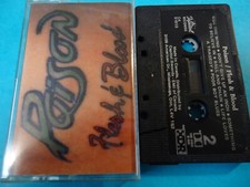 POISON  Flesh  Blood  Cassette Tape 1990 in Canada Tested