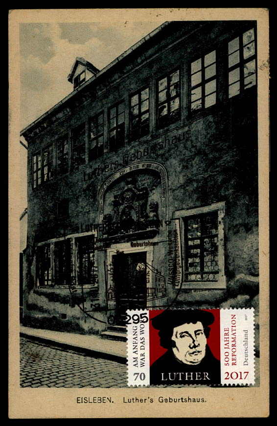 BRD MK 2017 MARTIN LUTHER EISLEBEN GEBURTSHAUS MAXIMUMKARTE MAXICARD MC CM dm31