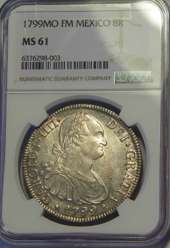 1799 FM 8 Reales Mexico City Mint NGC MS61 - Picture 1 of 3