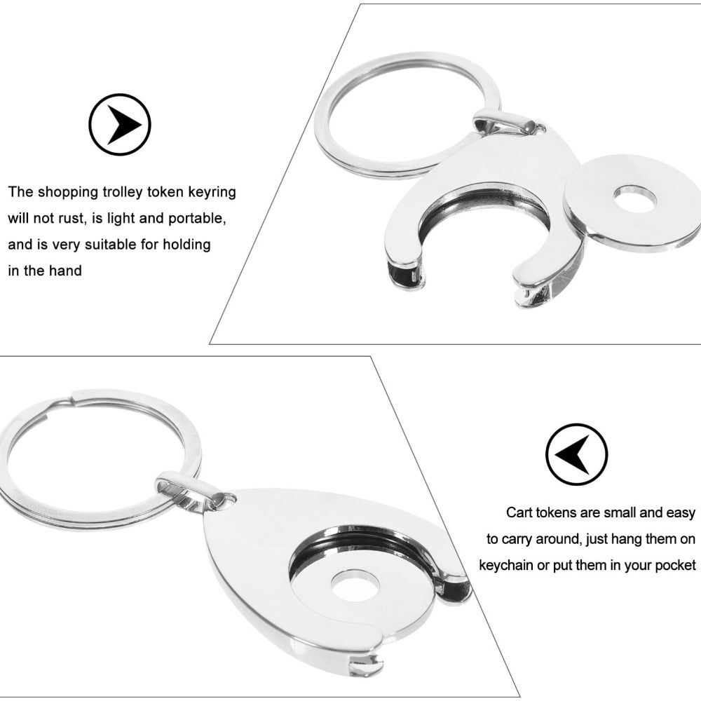 Shoppng Trolley Fob Token Reusable UK 1 Pound Con Keyrng - Etsy - Foto 5