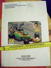 Original signiertes Foto Autogramm Michael Schumacher 1992 Camel Benetton Ford