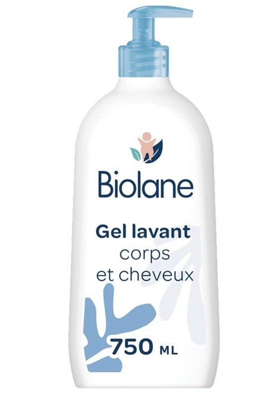 Gel lavant bébé Biolane 750ml anti-dessèchement pour peaux très sensibles