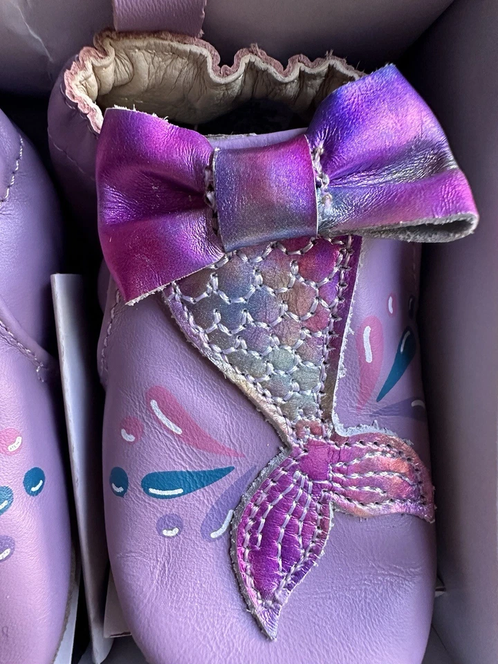 Nuevo Robeez Sirena Suelas Suaves Bebé Niña Zapatos Púrpura Talla 6-12 Meses Foto 4 de 4