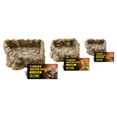 Exo Terra Eck Wassernapf für Reptilien Amphibien Terrarium Kieselsteinanmutung - Bild 1 von 4
