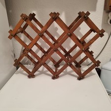 ☺ Ancien Range Bouteilles Casiers Accordéon En Bois Vintage Authentique 
