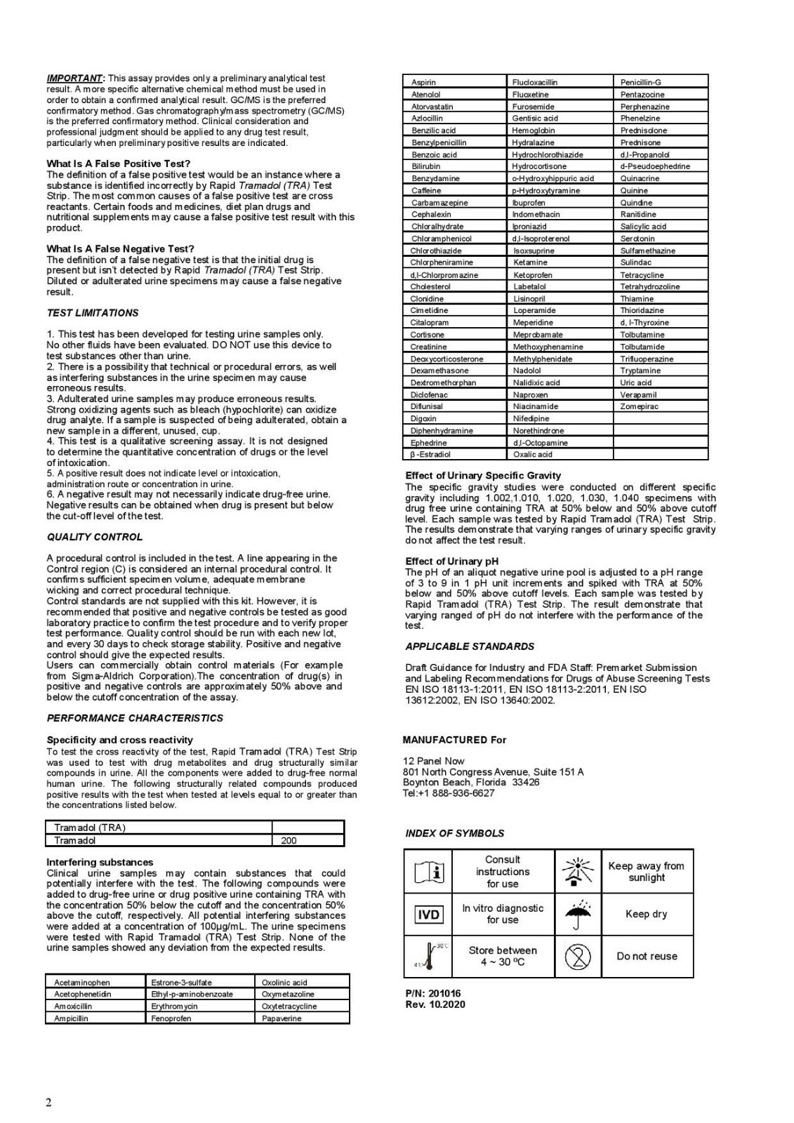 TRA/TML Tramadol Drug Test Strips, EasyUse, Results in 5 Minutes [25