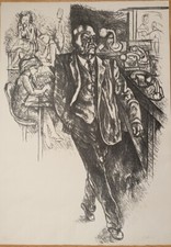 RENATO GUTTUSO - L'INDUSTRIALE - Litografia firmata e numerata 58/100 - cm 70x50