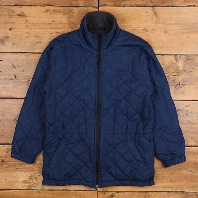 Vintage L.L.Bean Outdoorjacke M Wende Fleece gesteppt blau Damen Reißverschluss