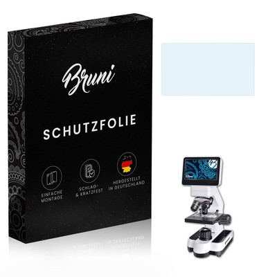 Bruni 2x Folie für Bresser Touch LCD Mikroskop Schutzfolie Displayschutzfolie