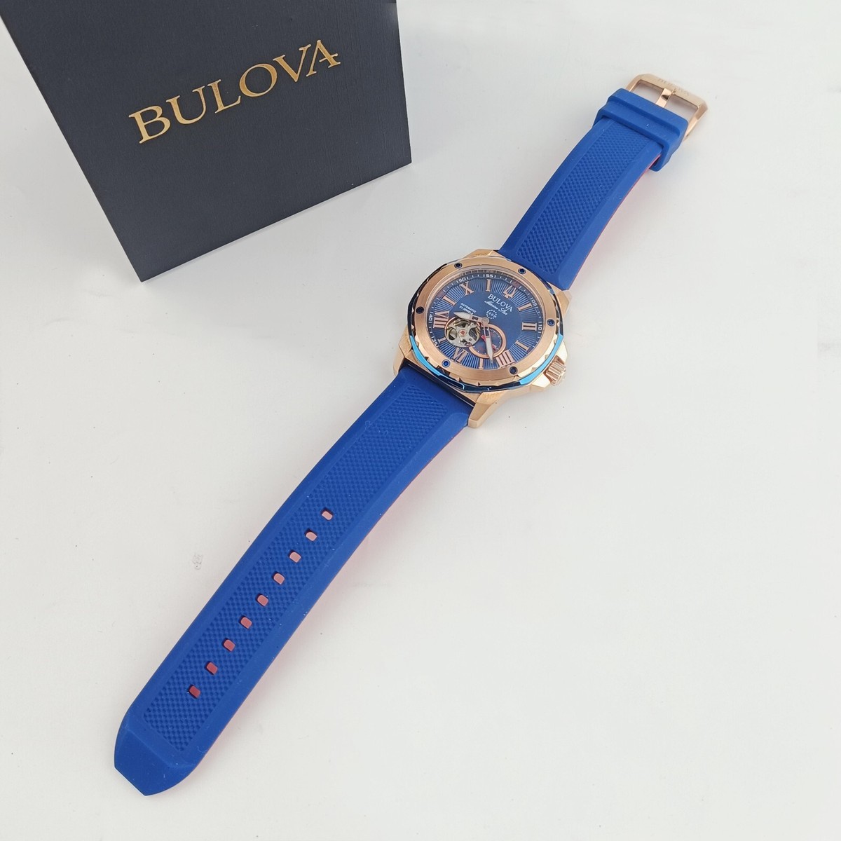 Bulova 98A227 Marine Star Silicone Strap Watch 45mm Men's