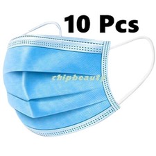Premium 10 Pcs Face Mask Disposable 3-Ply Medical Surgical Dental Earloop Mouth