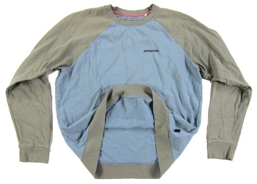 Felpa Pullover Patagonia Cotone Organico Blu Grigio Logo Vestibilità Regolare Uomo L - Foto 7 di 7