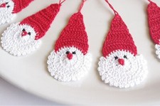 Lot/20 PCS Handmade Crochet Christmas Tree Baubles Ornaments Santa Claus Home