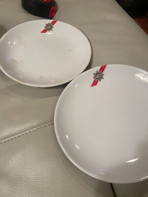 TWO New Old Stock VTG TWA 7'' Desert Plate White with TWA Logo