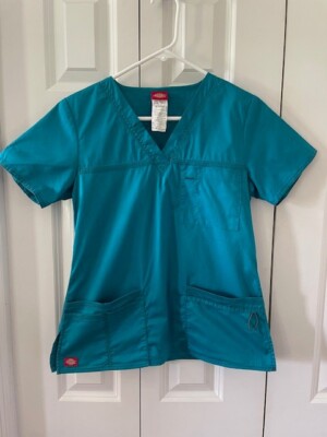 Women's Dickies V-Neck Scrub Top With Multiple Pockets Size XS